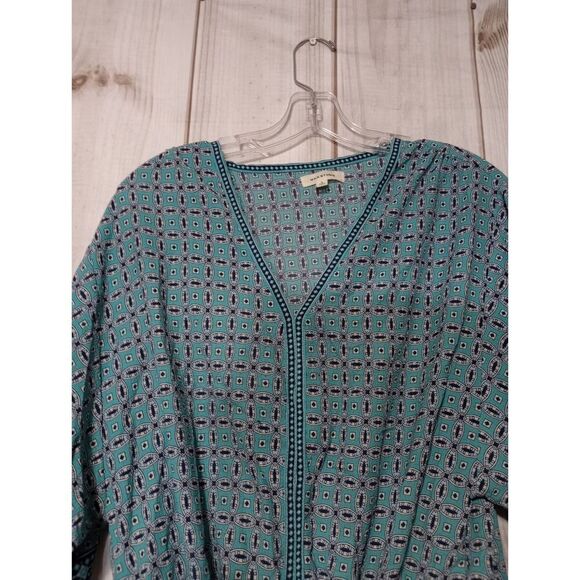 Max Studio Shirt Ladies‎ Large Blue 3/4 Sleeve - Picture 3 of 8